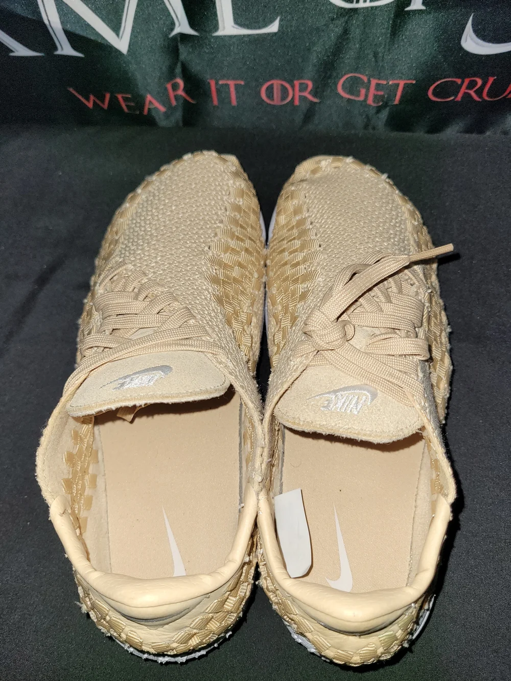 Nike Air Footscape Woven Sneakers in Beige and White